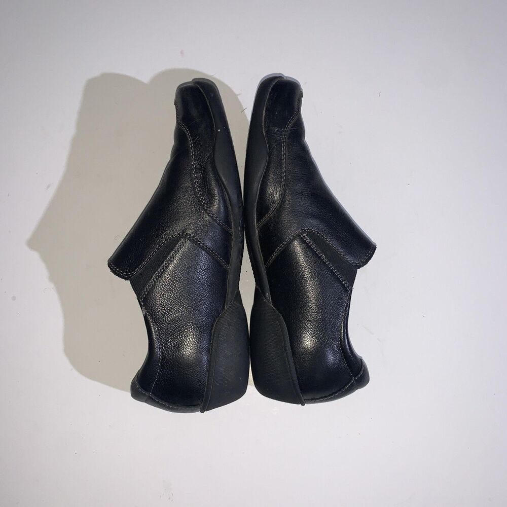 Taos Encore Shoes Womens 8.5 Black Leather Button Detail Slip On Comfort Casual - Picture 8 of 10